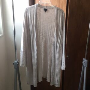 Light Gray Open Front Cardigan